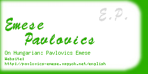 emese pavlovics business card